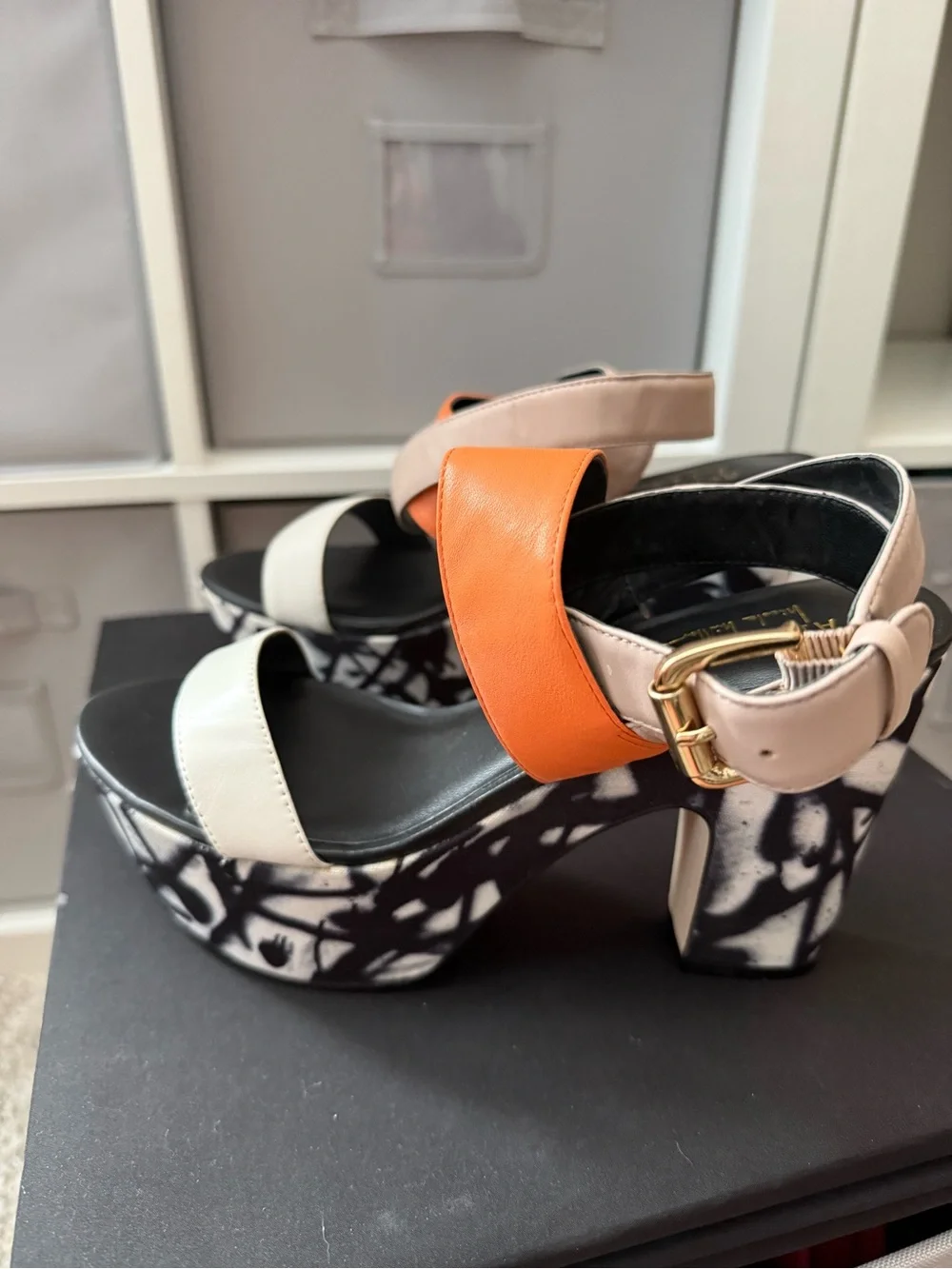 Orange & Cream Platform Sandal for Women
